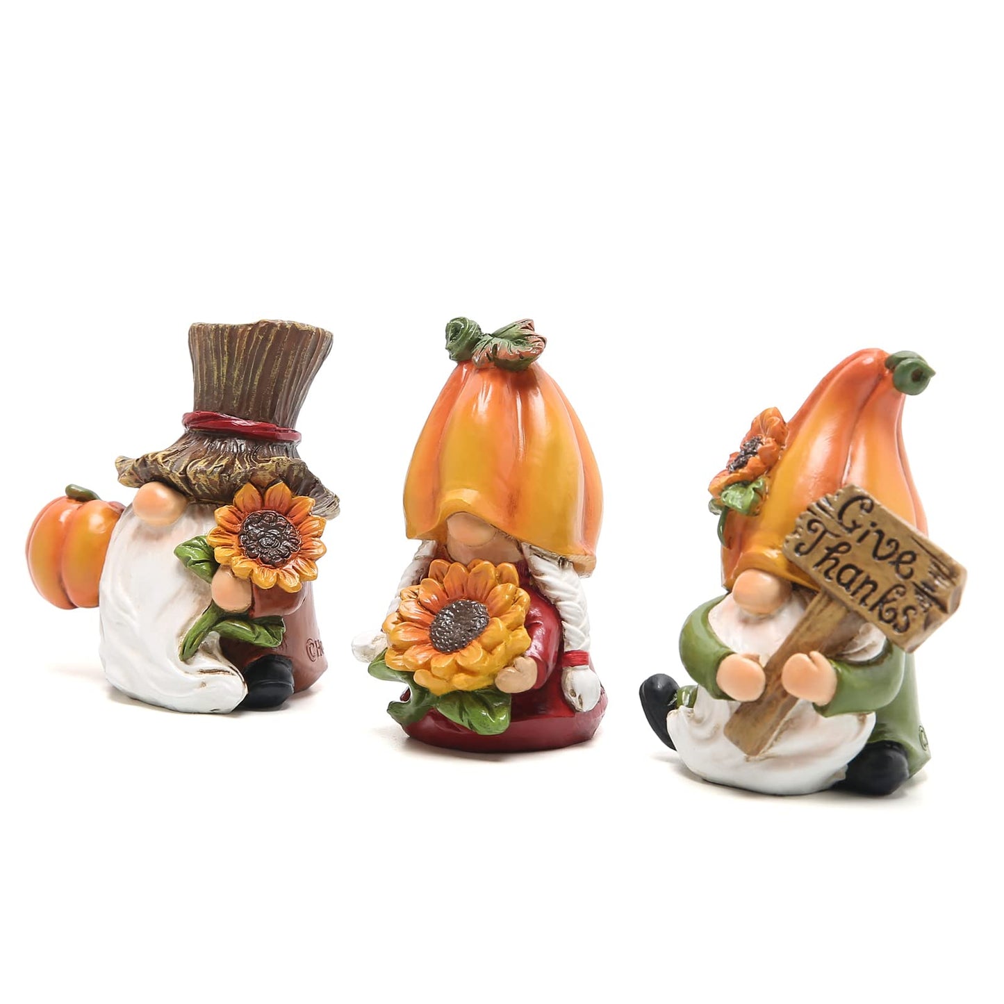 Hodao 3pcs Fall Thanksgiving Pumpkin Gnomes Decorations Handmade Swedish Tomte Elf for Fall Decor Gift - Thanksgiving Party Home Gnomes Decor - Autumn Gifts