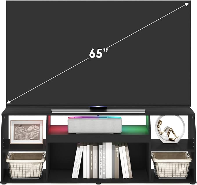 Furinno Jaya TV stand for up to 65 Inch TV, Gaming Enterteinment Center