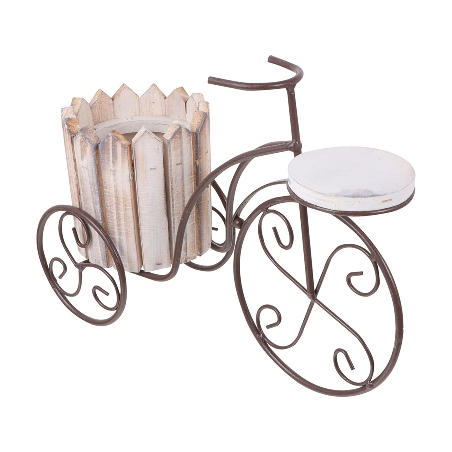 LUUYYI Plant Stand Plant Stand Wrought Iron Bike Plant Stand Rustic Style Bicycle Flower Pot Cart Holder Flower Basket Home Garden Desktop Decoration Flower Stands, A
