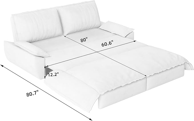 73.2" Sofa Bed Queen, 3-in-1 Pull Out Sofa Bed