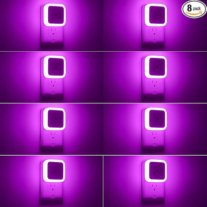 Sujeet Night Light, Night Lights Plug into Wall 8-Pack, Nightlight Plug in Night Light, Dusk to Dawn Night Lamp Led (Pink)