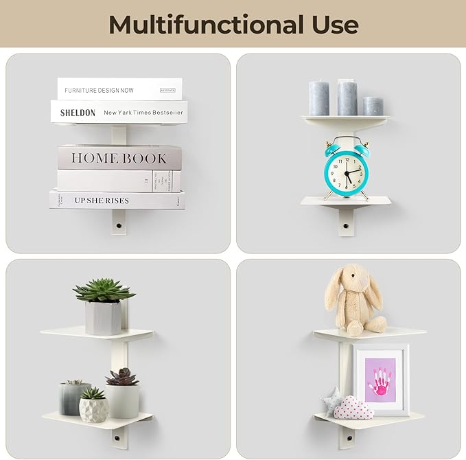 Floating Book Shelves for Wall, 4 Tier Invisible Floating Bookshelf, Vertical