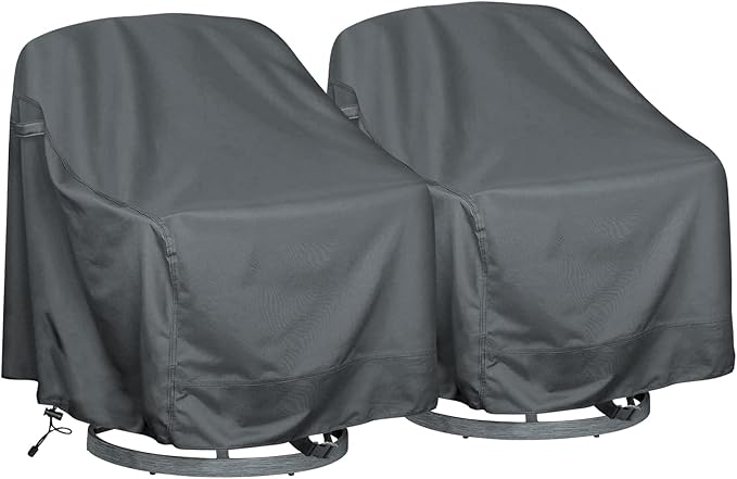 Outdoor Swivel Lounge Chair Cover 2 Pack, Fits to Lawn Patio Chairs, 420D