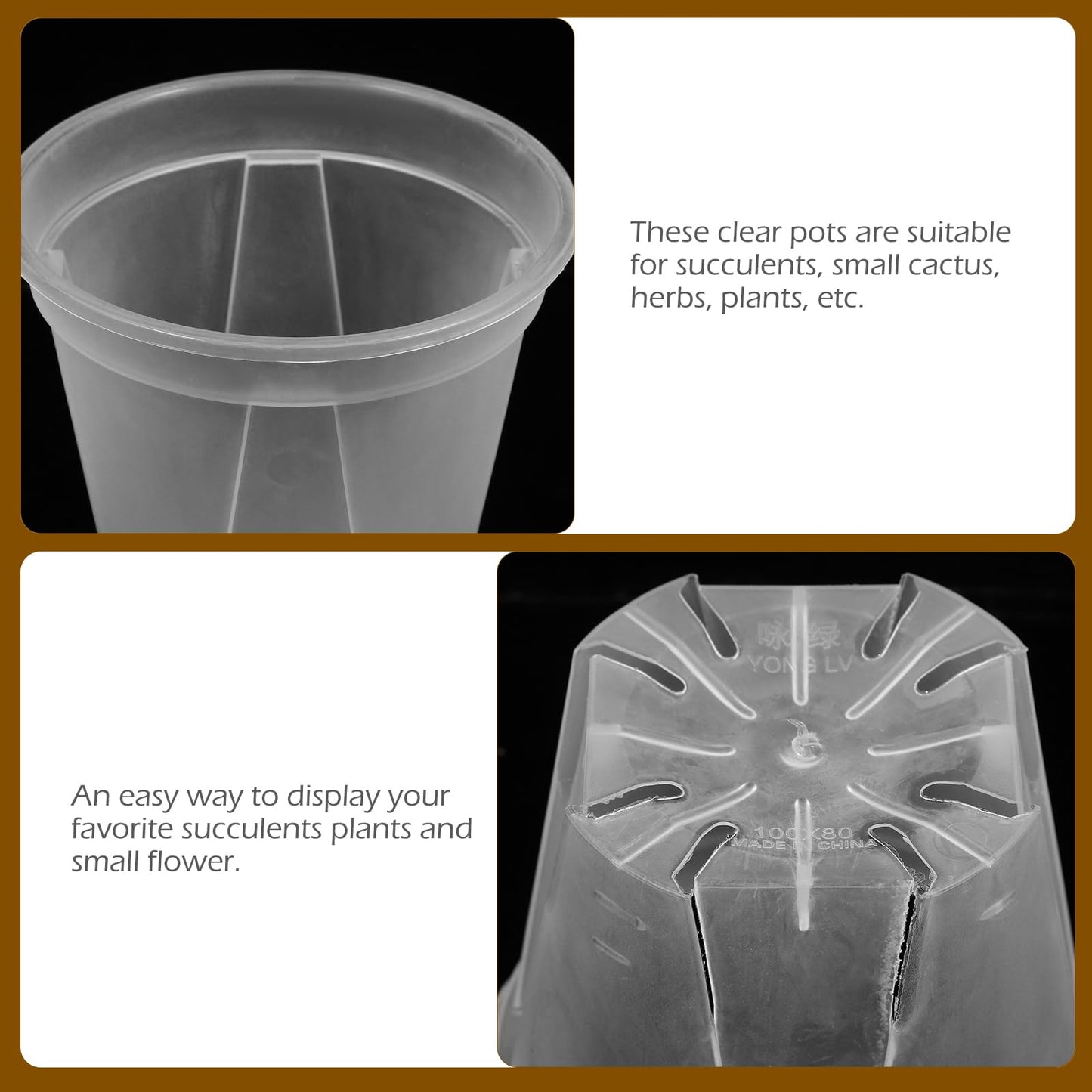 Yardenfun 10pcs Transparent Nursery Pots with Drainage Holes 3 inch Plastic Seedling Plant Pot for Outdoor Indoor House Plants Flowers Cactus