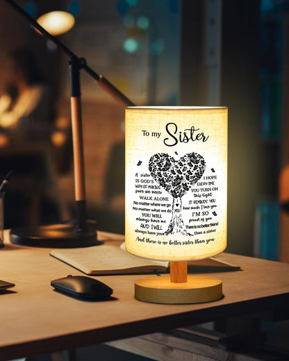 Gorgifty Sisters Gifts from Sister, to Sister Fabric Table Lamp, Sister Mothers Day Birthday Graduation Gifts for Sister, Bedside Table Lamp Gifts for Sisters from Sisters Adult