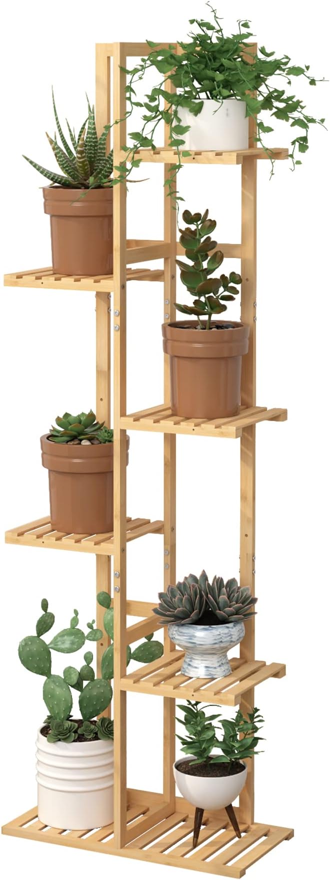 Laiensia Bamboo Plant Stand Rack 6 Tier, Indoor&Outdoor Planter Display Shelves