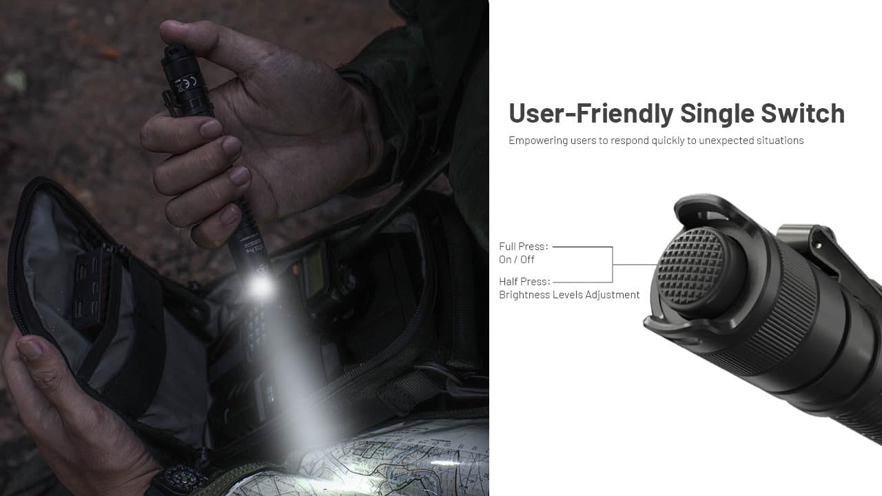 Nitecore MT2A Pro EDC Flashlight, 1000 Lumen, USB-C Rechargeable, 2X AA Battery Compatible Slim Penlight, Including NitecoreS Sticker