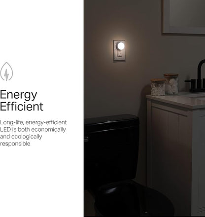 Lights By Night Mini LED Night Light, Plug-In, Dusk To Dawn Sensor, Warm White, Compact, Ambient Lighting, LED Lights for Bedroom, Bathroom, Nursery, Hallway, Kitchen, 45084, 4 Pack