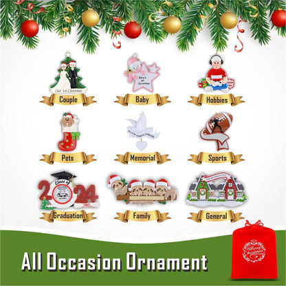 Mitten Snowman Christmas Tree Ornament Personalized Kids Winter Keepsake