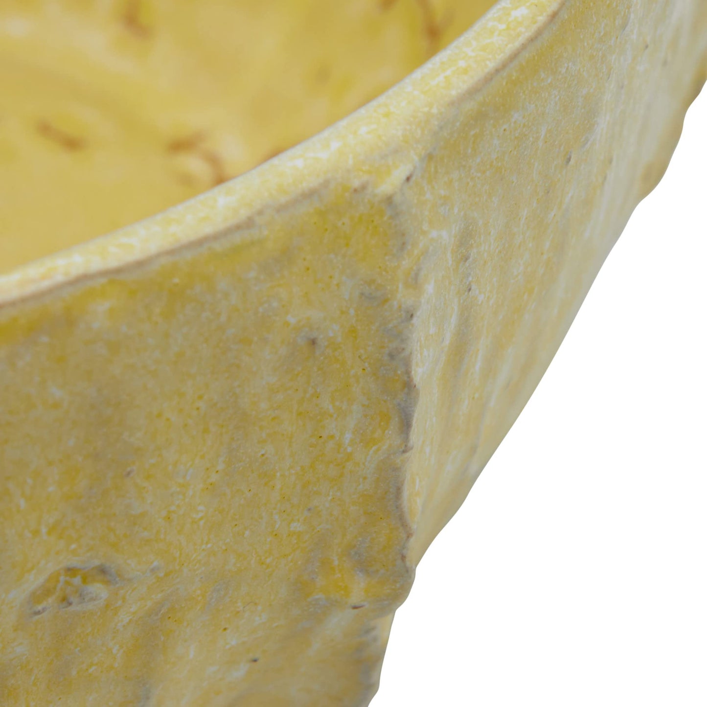 Creative Co-Op Stoneware Planter with Organically Shaped Detail, Yellow