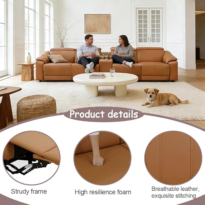 Power Recliner Sofa Set, Reclining Sectional Sofa Couch