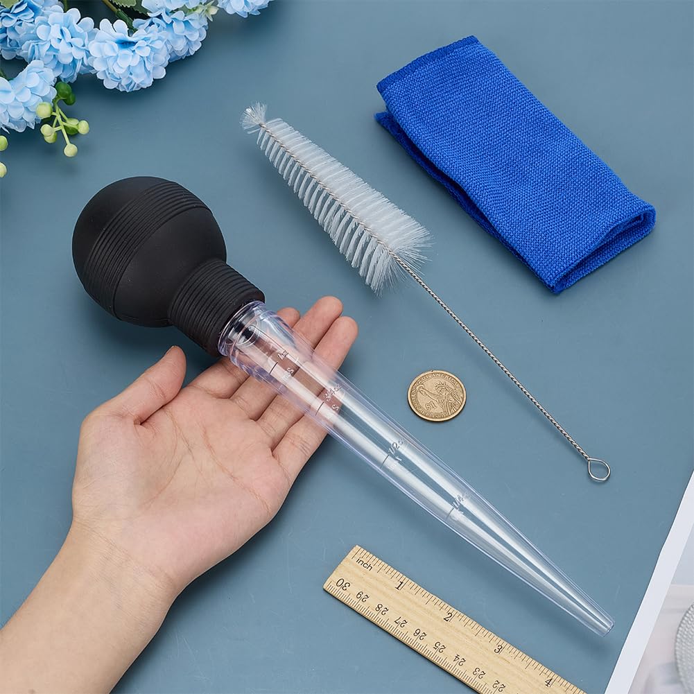 CRAFTYMELODY Plant Tray Water Cleaner with Cleaning Brush with 1Pc Microfiber Cloth Rubber Plant Pot Water Sucker Remove Water Overflow of Plants Plant Watering Tool for Indoor Plants