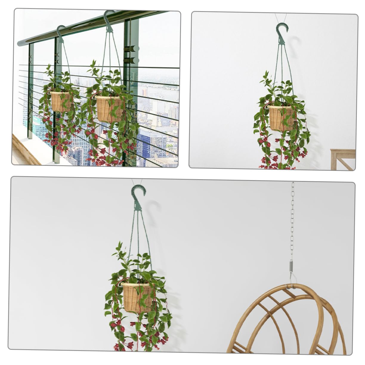 BESPORTBLE 5Pcs Hanging Planters Hooks Set Stylish Wire Flower Pot Hangers for Indoor and Outdoor Use Space Saving Plant Chains for Succulents and Plants