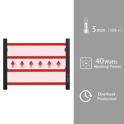 KEG Towel Warmer 8 Bars for Bathroom Freestanding or Wall Mounted Bath Towel Heater Plug-in with Built-in Timer Silver