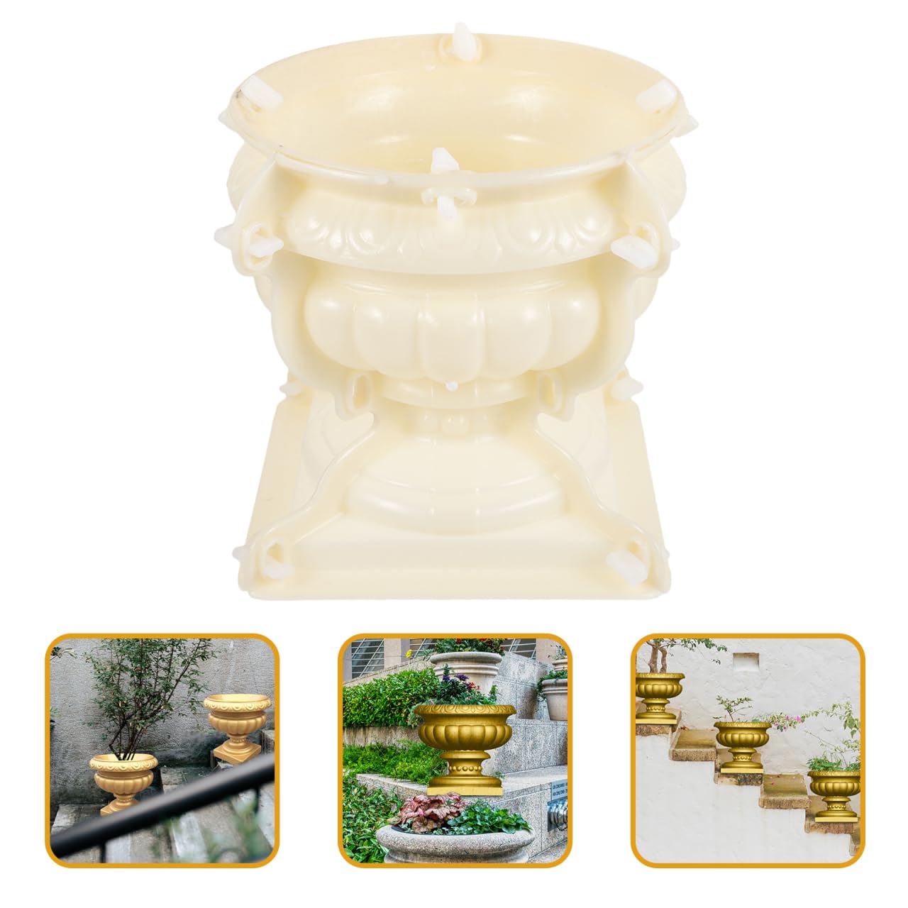 Yardwe Flower Pot Mold Unique Epoxy Planter Mold for Creative Crafts for Family Projects Home Decoration