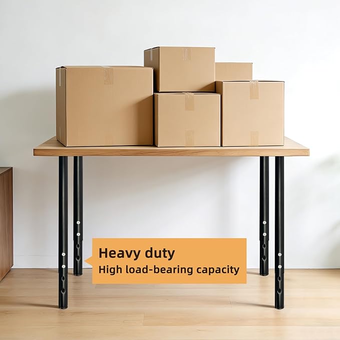 QLLY Adjustable Metal Table Leg, 24-40 inch, Home Office DIY Desk Leg,