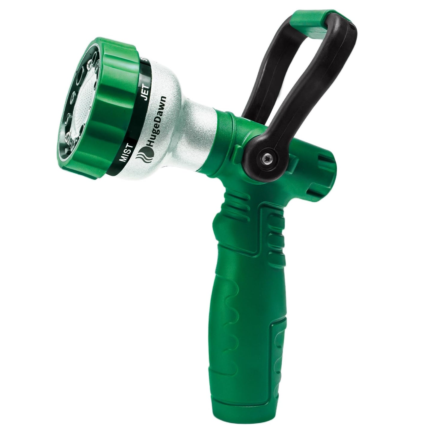HugeDawn Garden Hose Nozzle, 6 Spray Patterns Heavy Duty Metal Water Nozzle with High Pressure for Watering, Cleaning, Washing (Green)