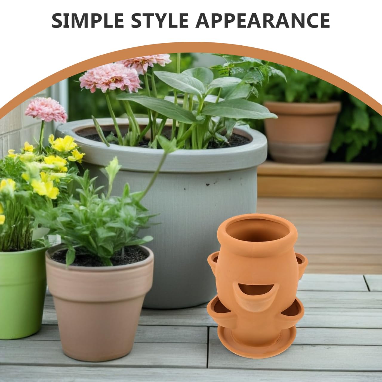 Toyvian Strawberry Tower Planter Pot - Ceramic Multi Pocket Planting Pot for Succulents Strawberries and Small Flowers - Lightweight Indoor Outdoor Decorative Flower Container