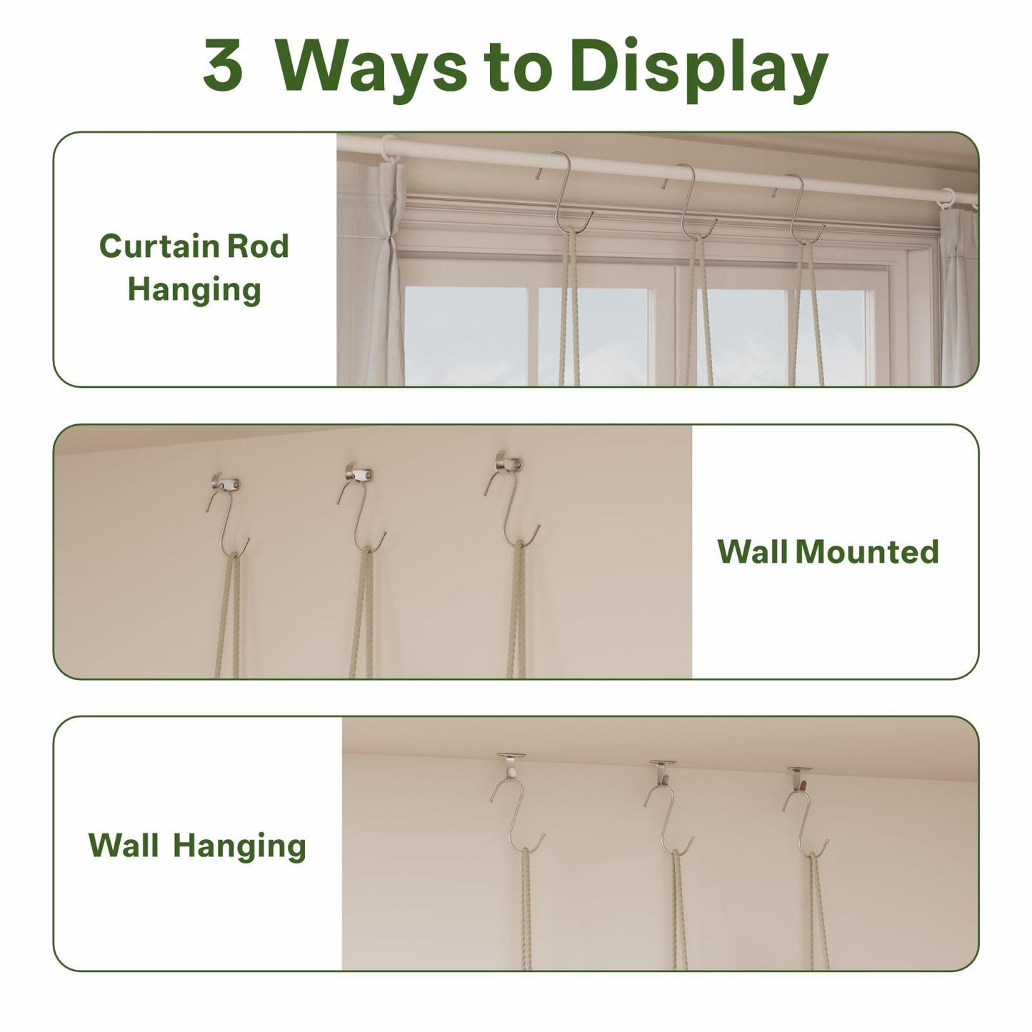 Drconox Window Plant Shelves 8-Tier Hanging Plant Shelves for Indoor Window Shelf for Plants Wall Mounted Window Sill Plant Shelf Living Room Garden Boho Decor