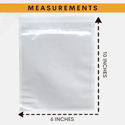 100 Pack 6"x10" Shipping Label Sleeves – Clear Self-Adhesive Packing Slip Pouches, Waterproof Packing List Envelopes – Ideal for Shipping Documents, Mailing Labels, Invoices & Packing Slips
