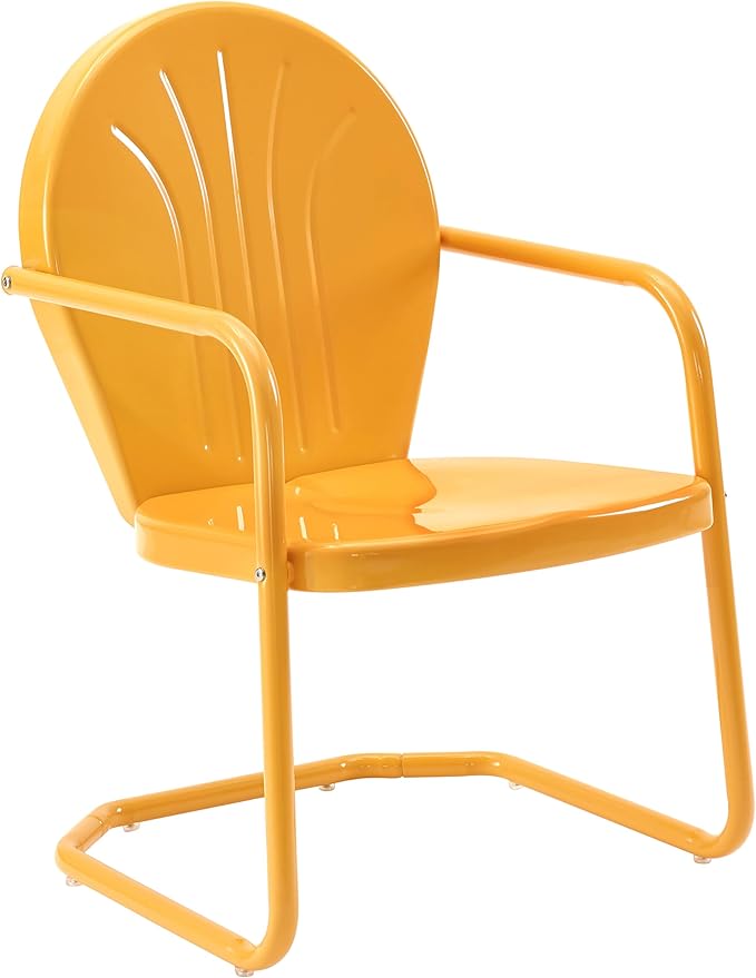 Crosley Furniture Griffith Outdoor Chair, Retro Metal Patio Chairs
