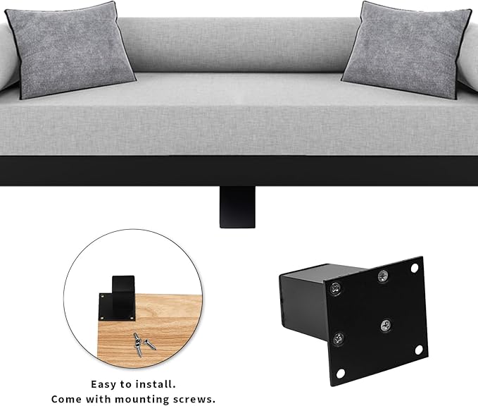 4Pcs 3Inch Metal Furniture Legs, Square Metal Cabinet Support Foot