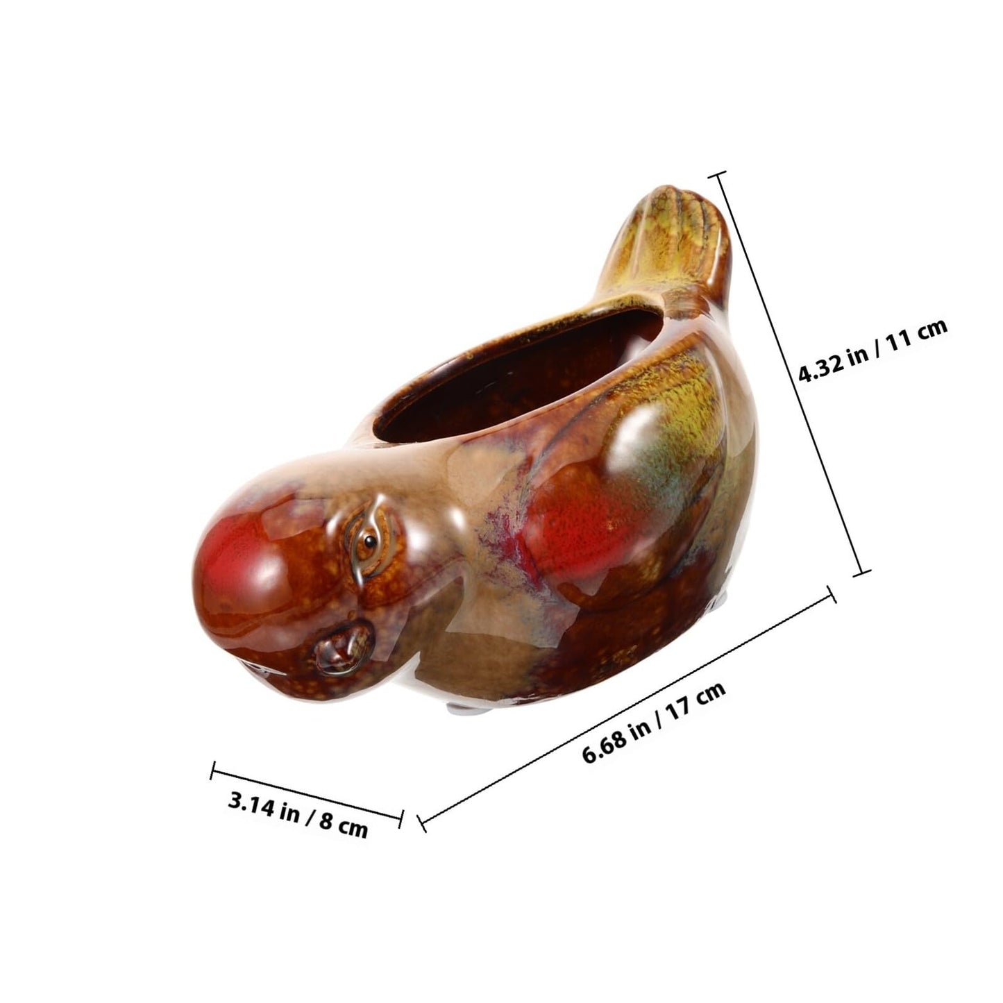 CONGARTENO Ceramic Succulent Planter Pot Bird Shape with Reactive Glaze for Indoor Outdoor Plants Small Decorative Flower Pot for Bonsai and Cactus