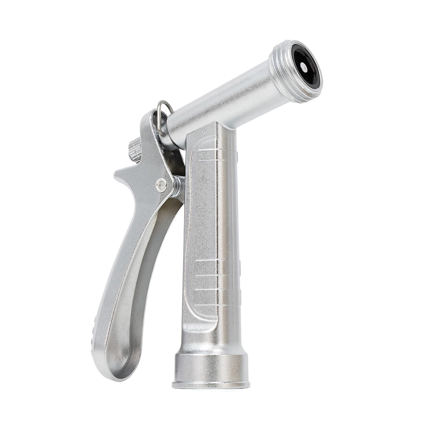 RESTMO 100% Metal Garden Hose Nozzle, 5X Lifespan Rust-Proof Chrome Plated, Heavy Duty Zinc Alloy Pistol Grip with Threaded Front, High Pressure Hose Sprayer Nozzle for Car Washing, Plant Watering