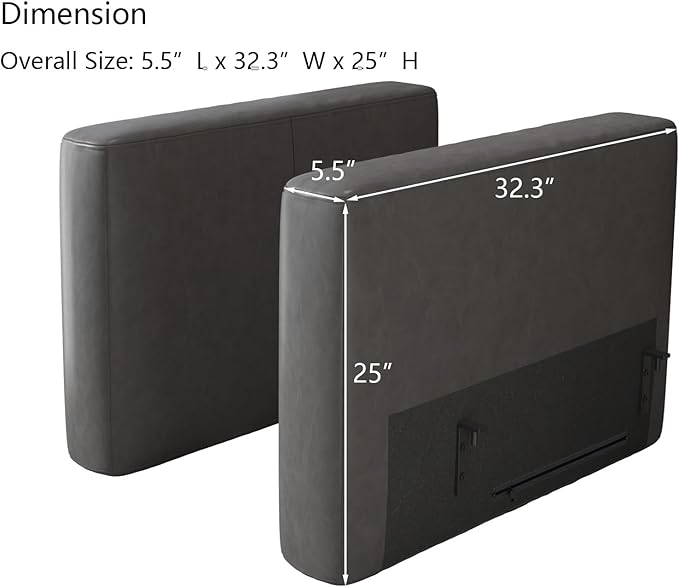EASE MOOSE Armrest Module for Modular Sectional Sofa, Faux Leather Side