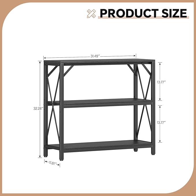 Homeiju Console Table 31.5" Width, 3-Tier Entryway Table
