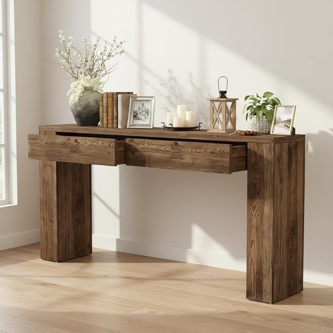 LITTLE TREE Solid Wood 63 Inches Console Table