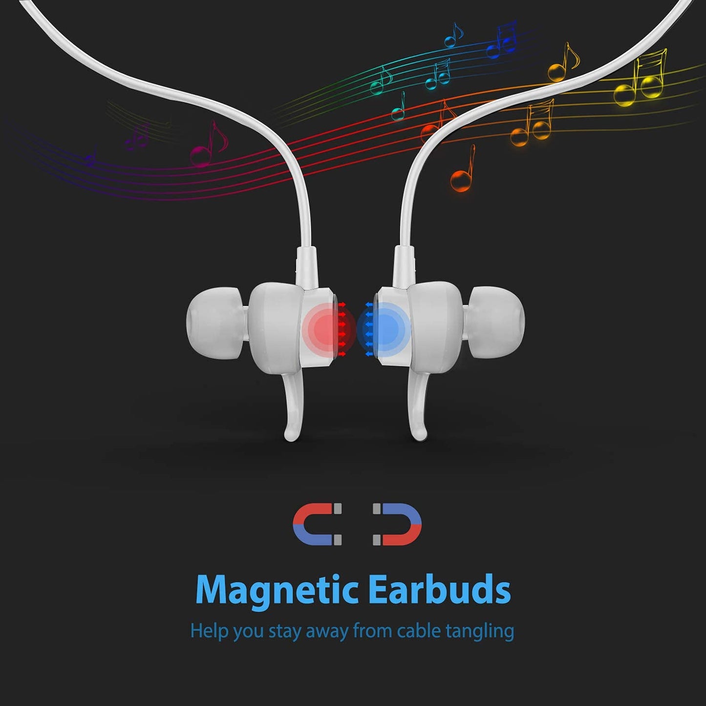ADPROTECH Lightning Headphones Earphones Magnetic Earbuds in-Ear MFi Certified with Microphone Controller for Sports Workout Compatible with iPhone 15/14/13/12/11 (Pure White, Lightning)