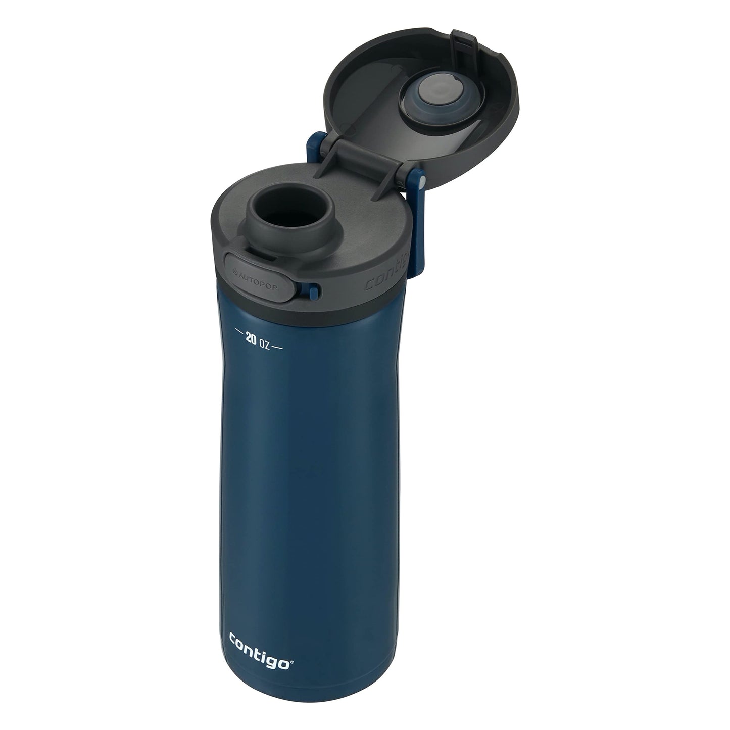Contigo Jackson Chill 2.0, Vacuum-Insulated Stainless Steel Water Bottle with Secure Lid, Leak-Proof Travel Friendly, 20oz Capacity, Blueberry Color, Keeps Drinks Cold for 12 Hours
