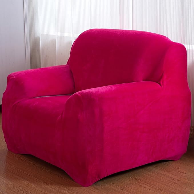 vctops 1-Piece Velvet Plush Stretch Chair Sofa Slipcover Soft Fuzzy Fluffy