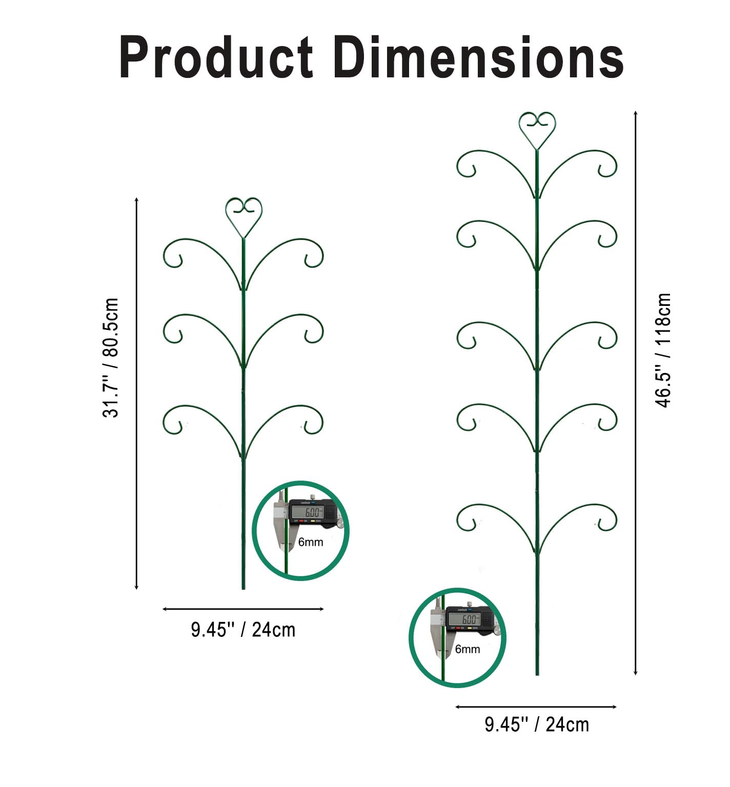 2 Pack Monstera Plant Support Trellis, 31” & 46” Adjustable Steel Plant Stakes for Indoor & Outdoor Use, Plant Trellis for Potted Climbing Plants, Tall Pothos Plant Climber Support for Ivy Pothos Hoya