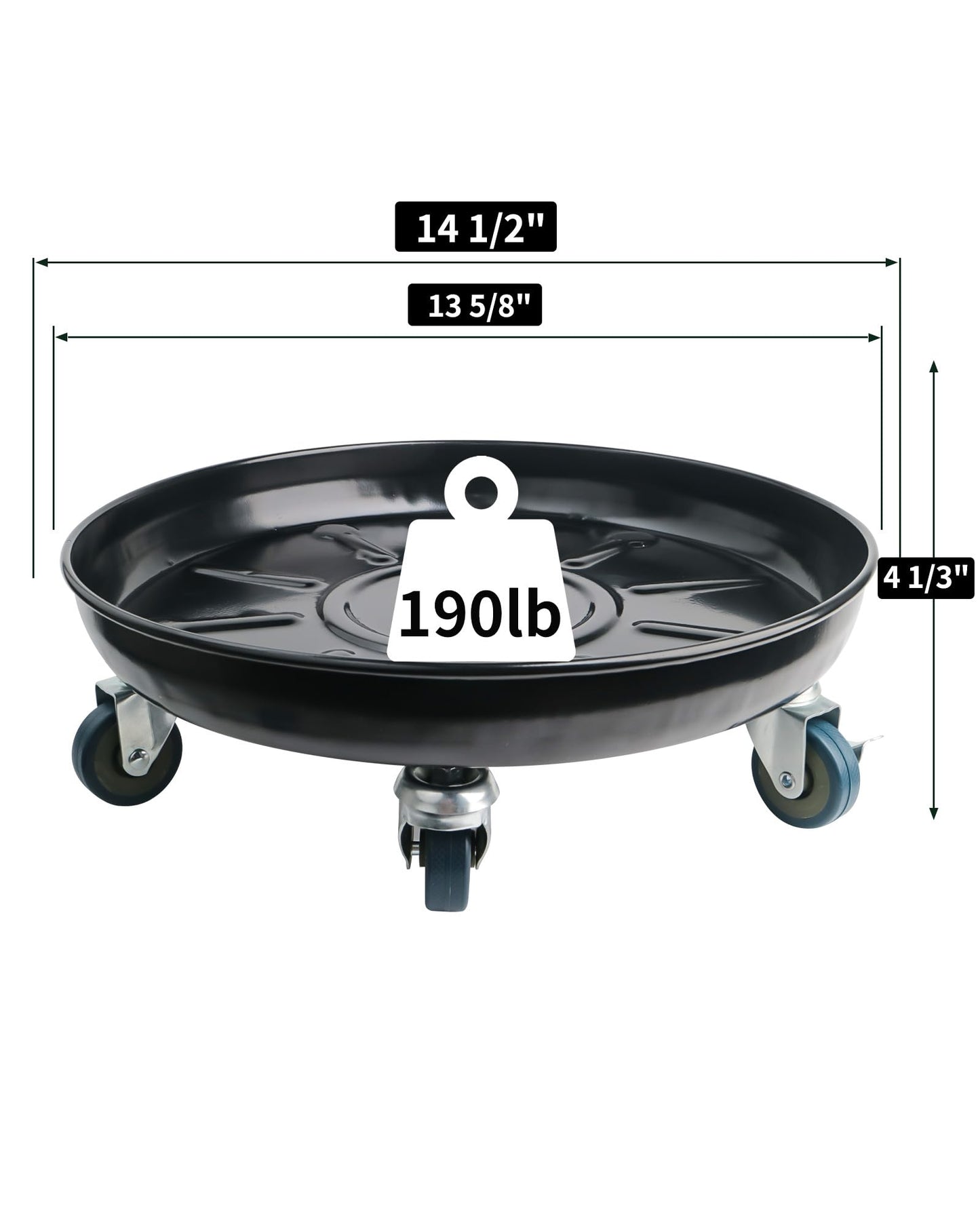 Tadpolebaby Heavy-Duty Plant Caddy with Wheels 14 Inch, 360° Lockable Caster,Outdoor Rolling Plant Dolly That is Not Easily Rusted, Indoor Metal Plant Cart with Rollers, Plant Pot Trolley, Black 3Pack