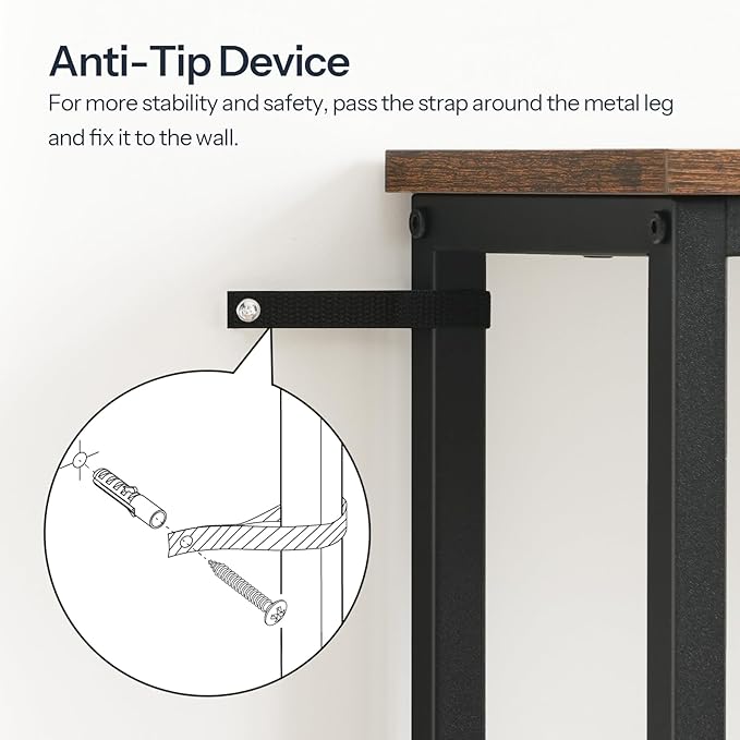 HOOBRO Narrow Console Table, Sofa Table, 4-Tier Industrial Entryway Table