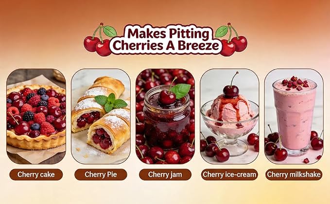Cherry Pitter Multiple, Push Type Cherry Corer Multiple, 7-in-1 Cherry Seed Remover Quick Portable Cherry Pitting Tool