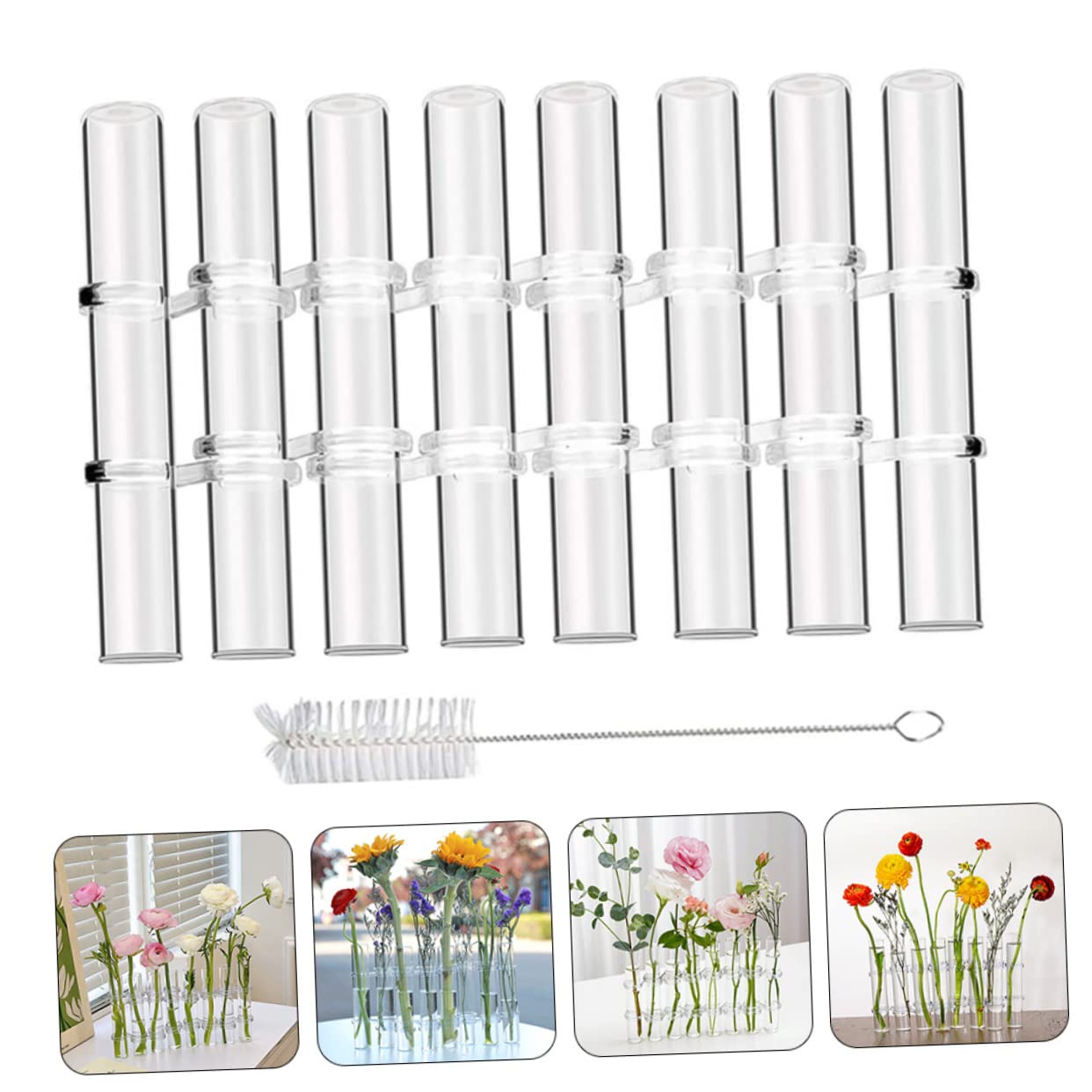 PRETYZOOM Propagation Vase Set 1pc Tube Plant Terrarium Holder for Home Office Plant Propagation Tubes Glass Vase Hook