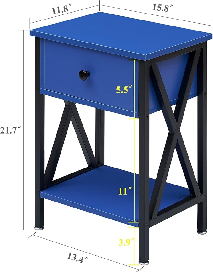 VECELO Nightstands Set of 2, Modern Bedside End Tables, Night Stands
