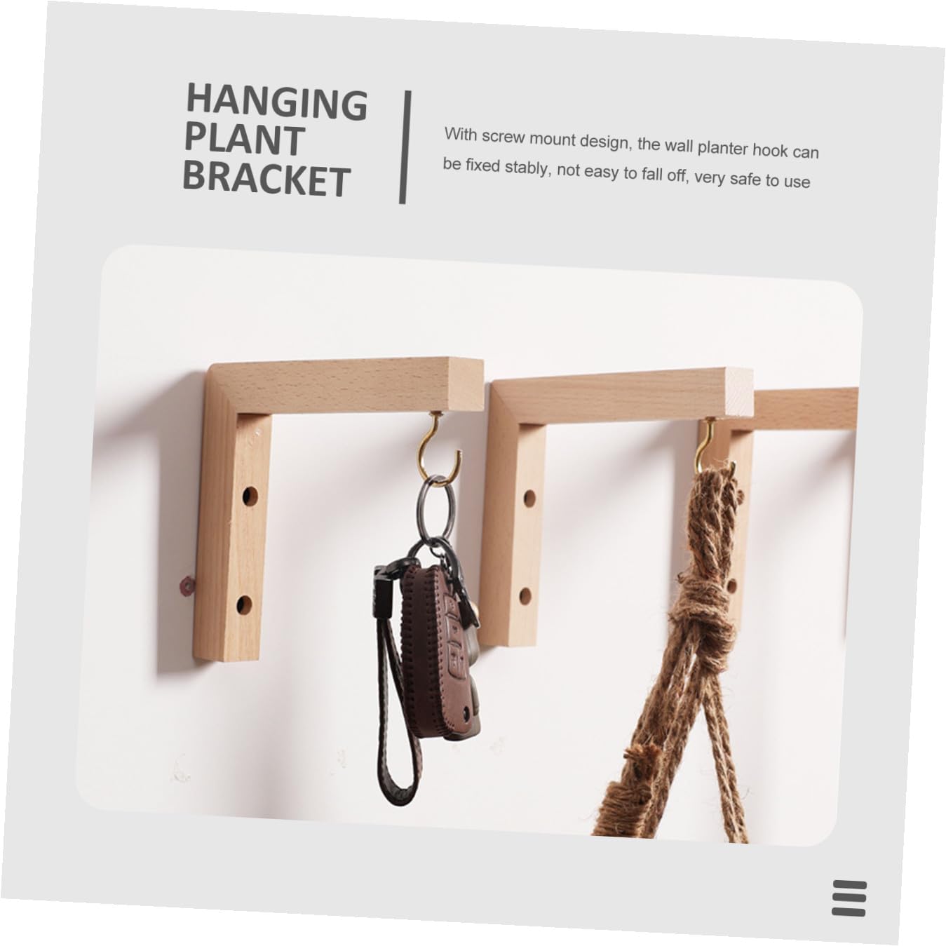 Abaodam 2Pcs Wall Mounted Hooks Sturdy Wooden Plant Hanger Bracket for Hanging Baskets Bird Feeders Lanterns Wind Chimes and Design for Use