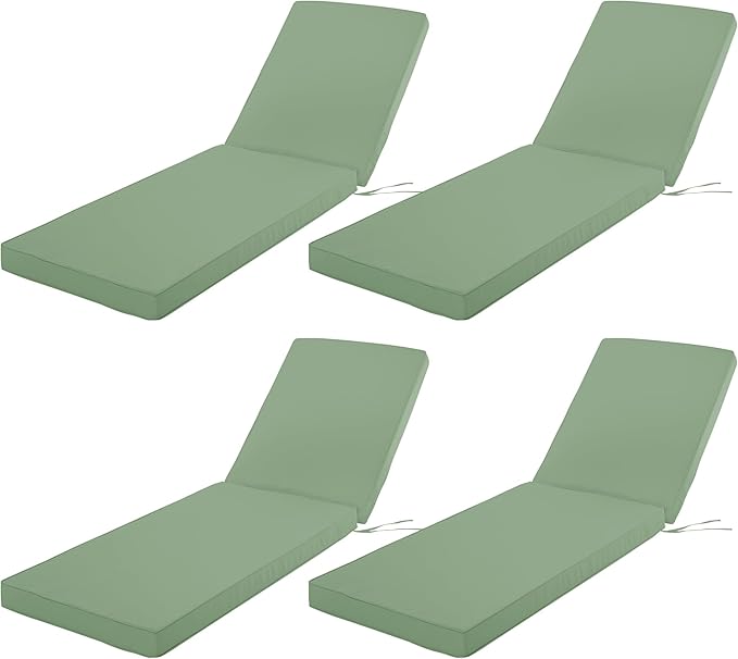 Chaise Lounge Cushion Outdoor, Waterproof and Stain-Resistant Lounge Deck
