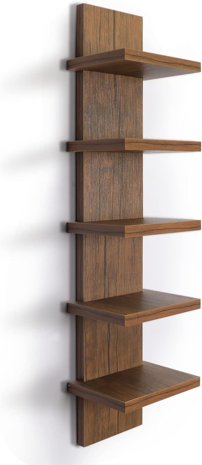 Homaterial 5 Tier Wall Shelf Unit, Decorative Wall Mount Vertical Shelving