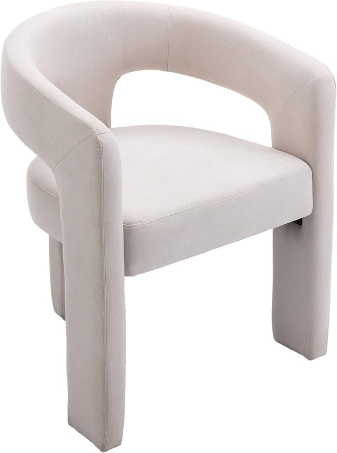 VESCASA Linen Barrel Dining Chair