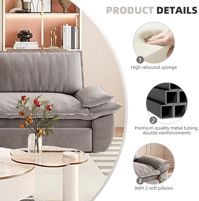 73.2" Sofa Bed Queen, 3-in-1 Pull Out Sofa Bed