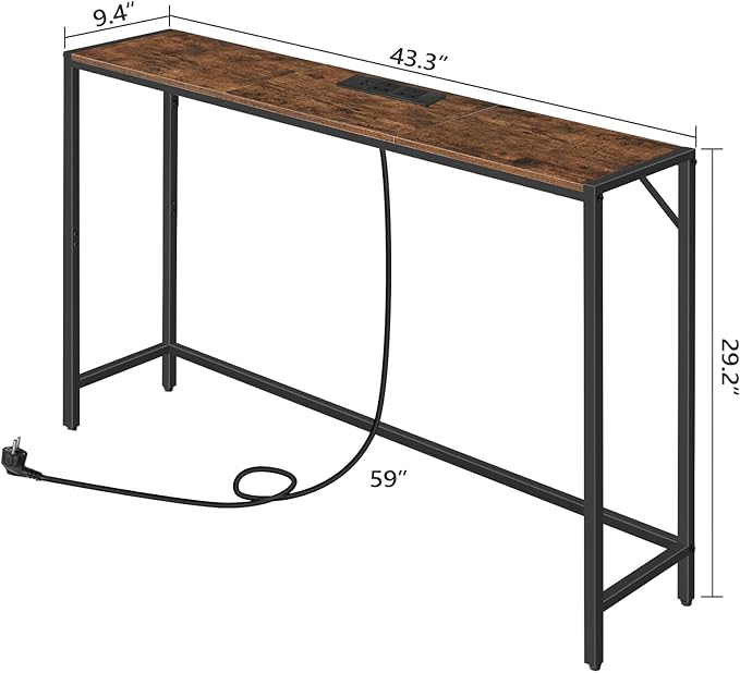 MAHANCRIS Console Table, Narrow Sofa Table, 43.3” Entrance Table