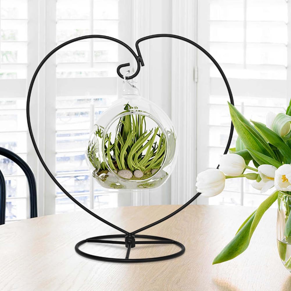 CXLE Ornament Display Stand,Iron Pothook Stand for Hanging Glass Globe, Air Plant Terrarium, Witch Ball, Christmas Ornament and Home Wedding Decoration