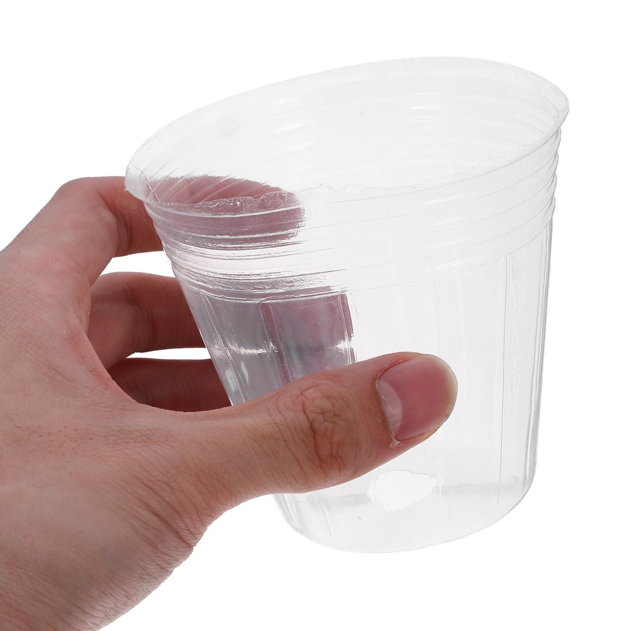 KALLORY 50Pcs Clear Plastic Nursery Pots with Drainage 3.14 Inch Transparent Seedling Cups for Succulents Orchids and Small Plants Indoor Outdoor Garden Use