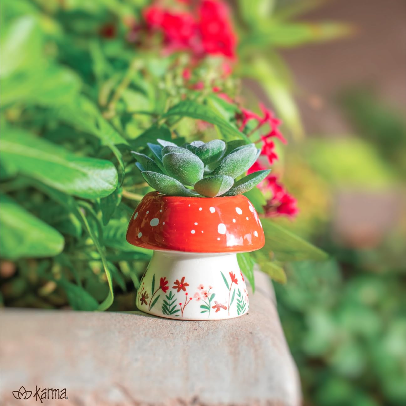 Karma, Shaped Succulent Pot, Faux Mini Ceramic Pot for Office & Home Decor - Rainbow