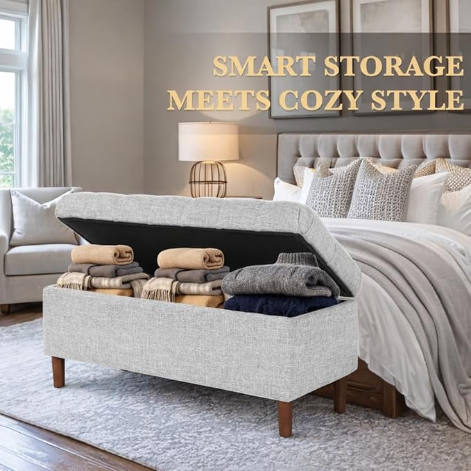 Homepop Home Decor | Tufted Ainsley Button Storage Ottoman Bench